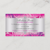 Carte De Visite Cosmetologist fuchsia prodigue de scintillement de (Dos)