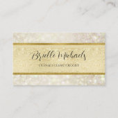 Carte De Visite Cosmétologiste de la Parties scintillant d'or Eleg (Devant)