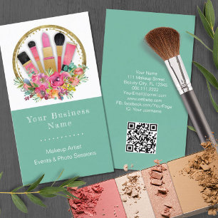 Carte De Visite Cosmétologiste maquillage Beauticier QR Code