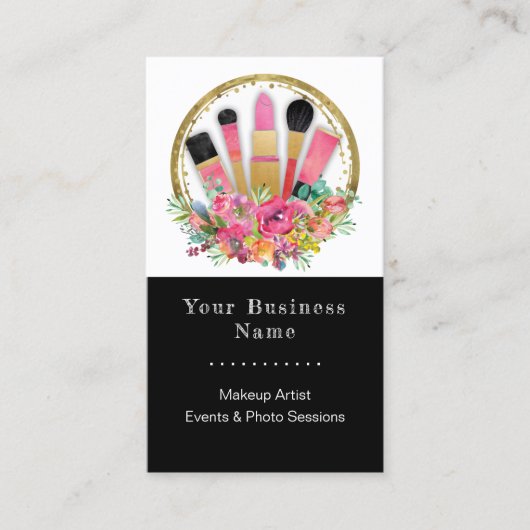 Carte De Visite Cosmétologiste maquillage Beauticier QR Code (Devant)