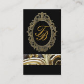 Carte De Visite cosmétologiste victorien monogramme (Devant)