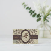 Carte De Visite cosmétologiste victorien monogramme (Debout devant)