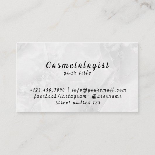 Carte de visite cosmétologue (Dos)