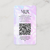 Carte De Visite Cosmetologue Beauticier esthétique marbre pourpre (Dos)