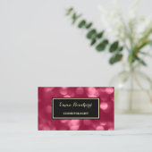 Carte De Visite Cosmétologue Bokeh Magenta (Debout devant)