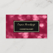 Carte De Visite Cosmétologue Bokeh Magenta (Devant)