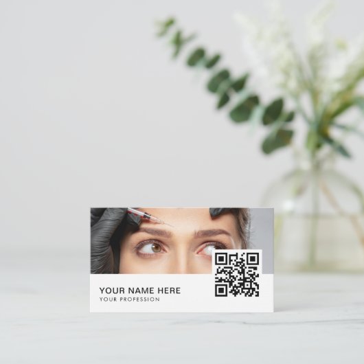 Carte De Visite Cosmetologue Botox Injections Code QR (Debout devant)