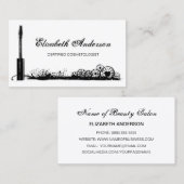 Carte De Visite Cosmetologue certifié Mascara noir et blanc (Devant / Derrière)