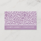 Carte De Visite Cosmetologue Chic Purple Giraffe Poster de animal (Devant)