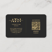 Carte De Visite Cosmetologue de beauté moderne Black Gold (Dos)