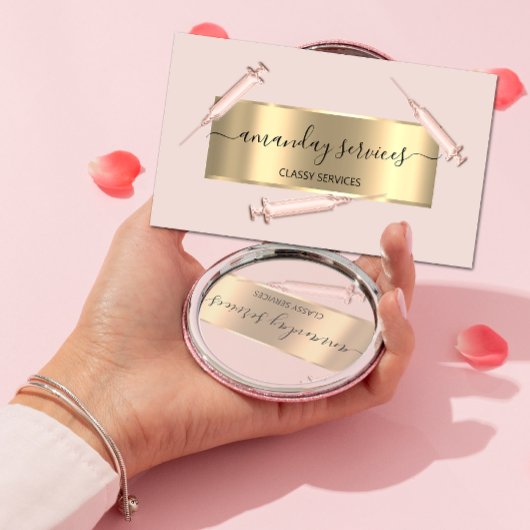 Carte De Visite Cosmetologue de beauté Syringe Botox B12 QRCodeBlu