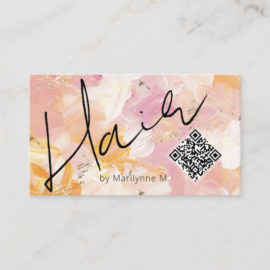 Carte De Visite Cosmetologue de code QR Abstrait (Devant)