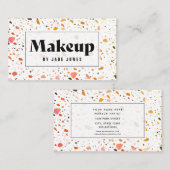 Carte De Visite Cosmetologue de maquillage de Terrazzo Bold (Devant / Derrière)