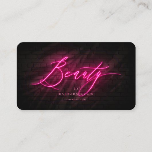 Carte De Visite Cosmetologue de salon de beauté moderne Hot rose N (Devant)