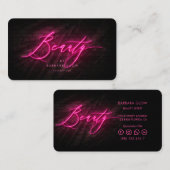 Carte De Visite Cosmetologue de salon de beauté moderne Hot rose N (Devant / Derrière)