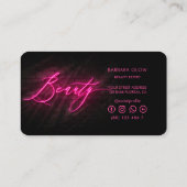 Carte De Visite Cosmetologue de salon de beauté moderne Hot rose N (Dos)