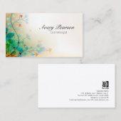 Carte De Visite Cosmetologue Delicate Floral Vines et Feuille (Devant / Derrière)