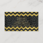 Carte De Visite Cosmetologue du léopard noir Chevron (Dos)