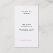 Carte De Visite Cosmetologue du salon de beauté du visage de la fe (Dos)