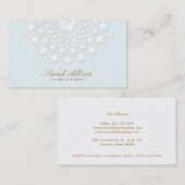 Carte De Visite Cosmetologue élégant et simple Bleu clair (Devant / Derrière)