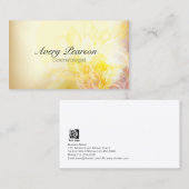 Carte De Visite Cosmetologue Elégant Pastel Fleurs Jaunes (Devant / Derrière)
