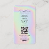 Carte De Visite Cosmetologue Esthétique moderne Holographique (Dos)