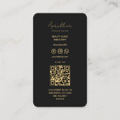 Carte De Visite Cosmetologue Esthétique moderne Noir esthétique (Dos)