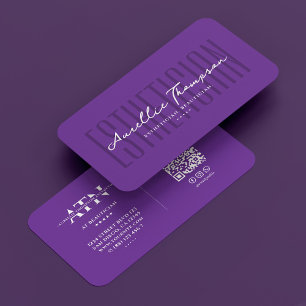 Carte De Visite Cosmetologue esthétique Royal Purple Beauticien