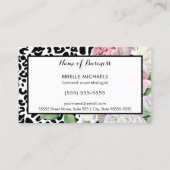 Carte De Visite Cosmétologue Floral Léopard (Dos)
