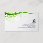 Carte De Visite Cosmetologue Green Floral Vines et Feuilles (Dos)