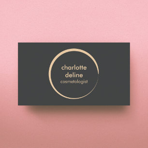 Carte De Visite Cosmetologue minimaliste Elégant Grey Cercle