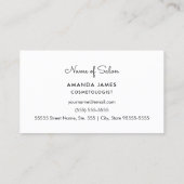 Carte De Visite Cosmetologue moderne Black White Woman Red Lips (Dos)