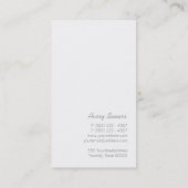 Carte De Visite Cosmetologue Ornemental Feuille Motif Blanc Modern (Dos)