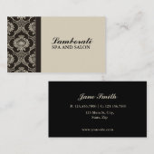 Carte De Visite Cosmetologue professionnel et élégant Damask Flora (Devant / Derrière)