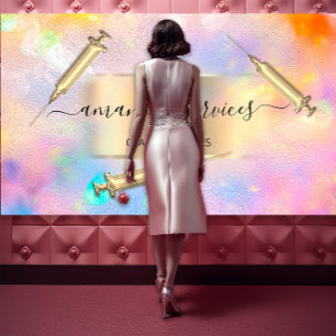 Carte De Visite Cosmetologue Syringe Botox B12 Holographe QRCode