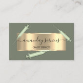 Carte De Visite Cosmetologue Syringe Botox B12 QRCode Green (Devant)