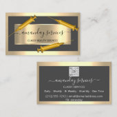 Carte De Visite Cosmetologue Syringe Botox B12 QRCode Gris Or (Devant / Derrière)