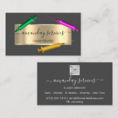 Carte De Visite Cosmetologue Syringe Botox B12 QRCode Gris Or (Devant / Derrière)