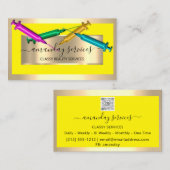 Carte De Visite Cosmetologue Syringe Botox B12 QRCode Or jaune (Devant / Derrière)