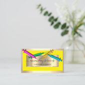 Carte De Visite Cosmetologue Syringe Botox B12 QRCode Or jaune (Debout devant)