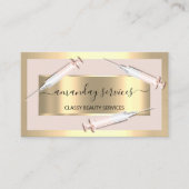 Carte De Visite Cosmetologue Syringe Botox B12 QRCode Rose Gold (Devant)