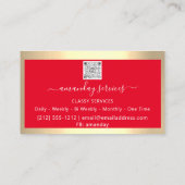 Carte De Visite Cosmetologue Syringe Botox B12 QRCode Rouge Or (Dos)