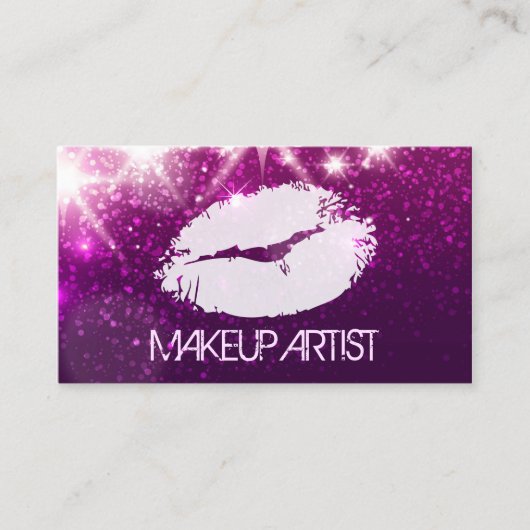 Carte De Visite Cosmetology Make Up Artist - Parties scintillant v (Devant)