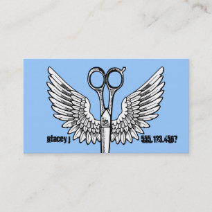 Carte De Visite cosmo de tatouage d'ailes de ciseaux de coiffeur