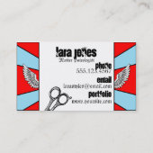 Carte De Visite cosmo de tatouage d'ailes de ciseaux de coiffeur (Dos)