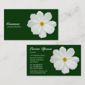 Carte De Visite Cosmos Blanc - Vert foncé 003300 (Devant / Derrière)