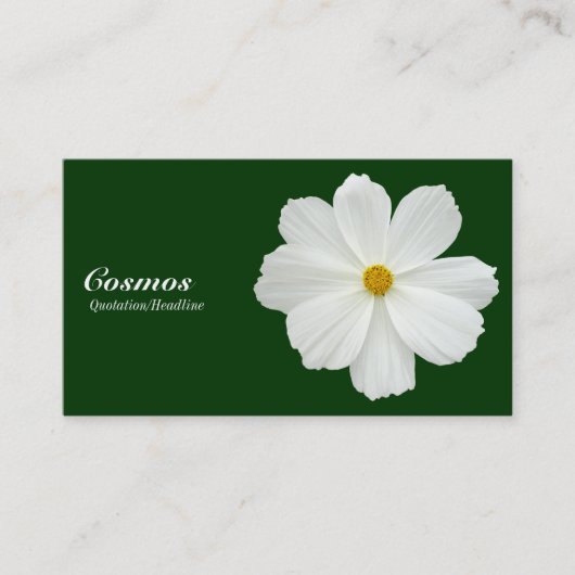 Carte De Visite Cosmos Blanc - Vert foncé 003300 (Devant)
