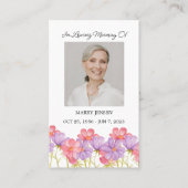 Carte De Visite Cosmos Memorial Photo Funeral Prayer Card (Devant)