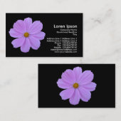 Carte De Visite Cosmos pourpres - Noir (Devant / Derrière)