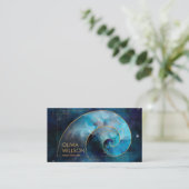Carte De Visite Cosmos spirale dorée Vague Aquarelle (Debout devant)